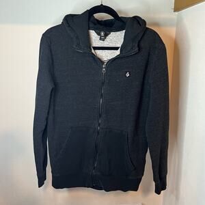 Volcom Black Zip-Up Hoodie M Skater Streetwear Fleece-Lined Josh Johnson Style